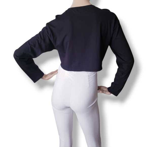 "Anti-Social" Print Long Sleeve Crop Top by Rock Rose Couture - Picture 7 of 8